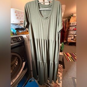 Woolx Lucia Olive Green Maxi Dress 1X